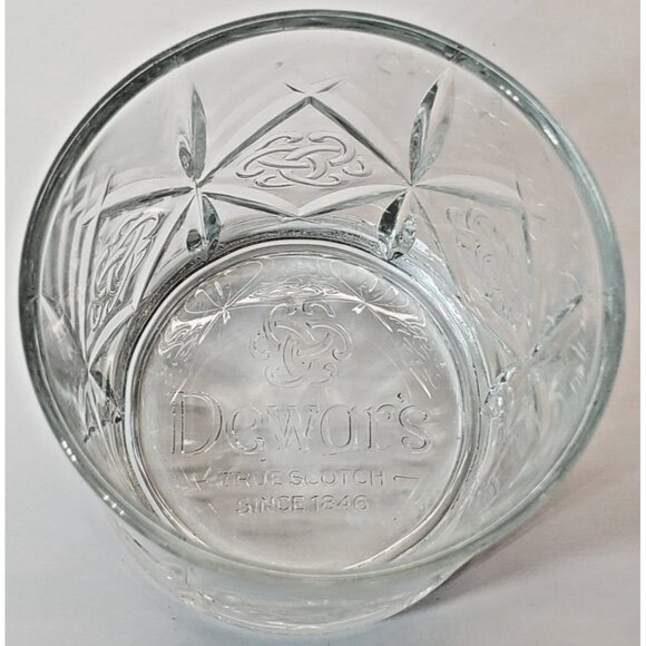Dewar's True Scotch Old Fashioned Clear Whiskey Celtic Truth Knot Embossed Glass - Picture 6 of 7